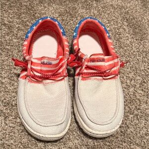 Hey Dude Women's Red, white and blue.